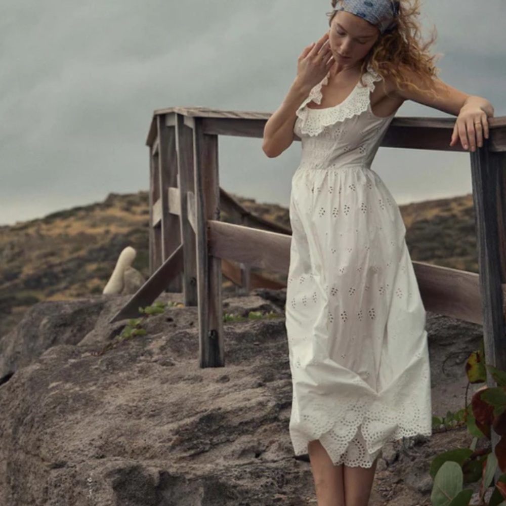 NWT Dôen Farah Dress in Salt 100% organic cotton, midi